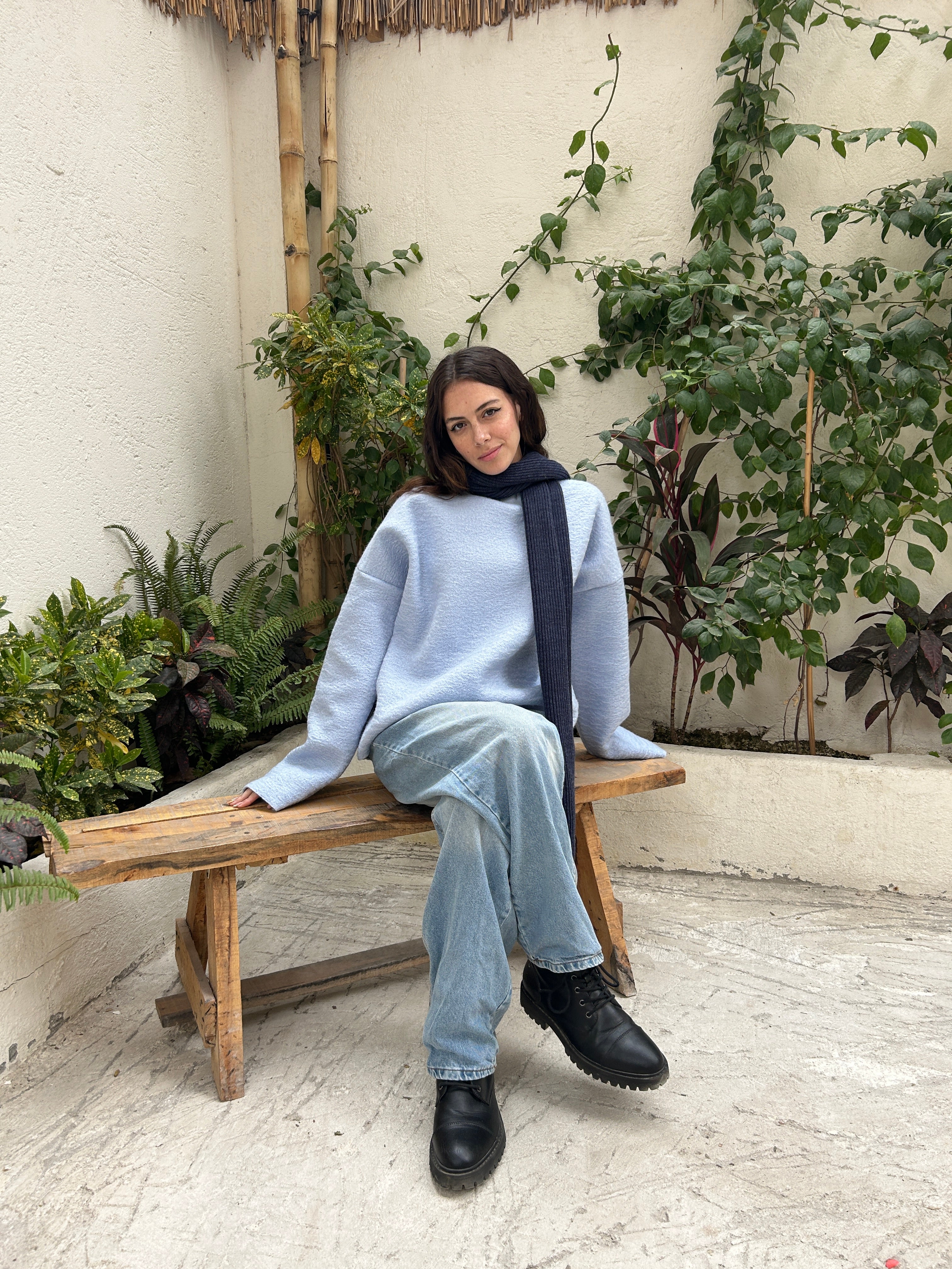 mohair fur-baby blue