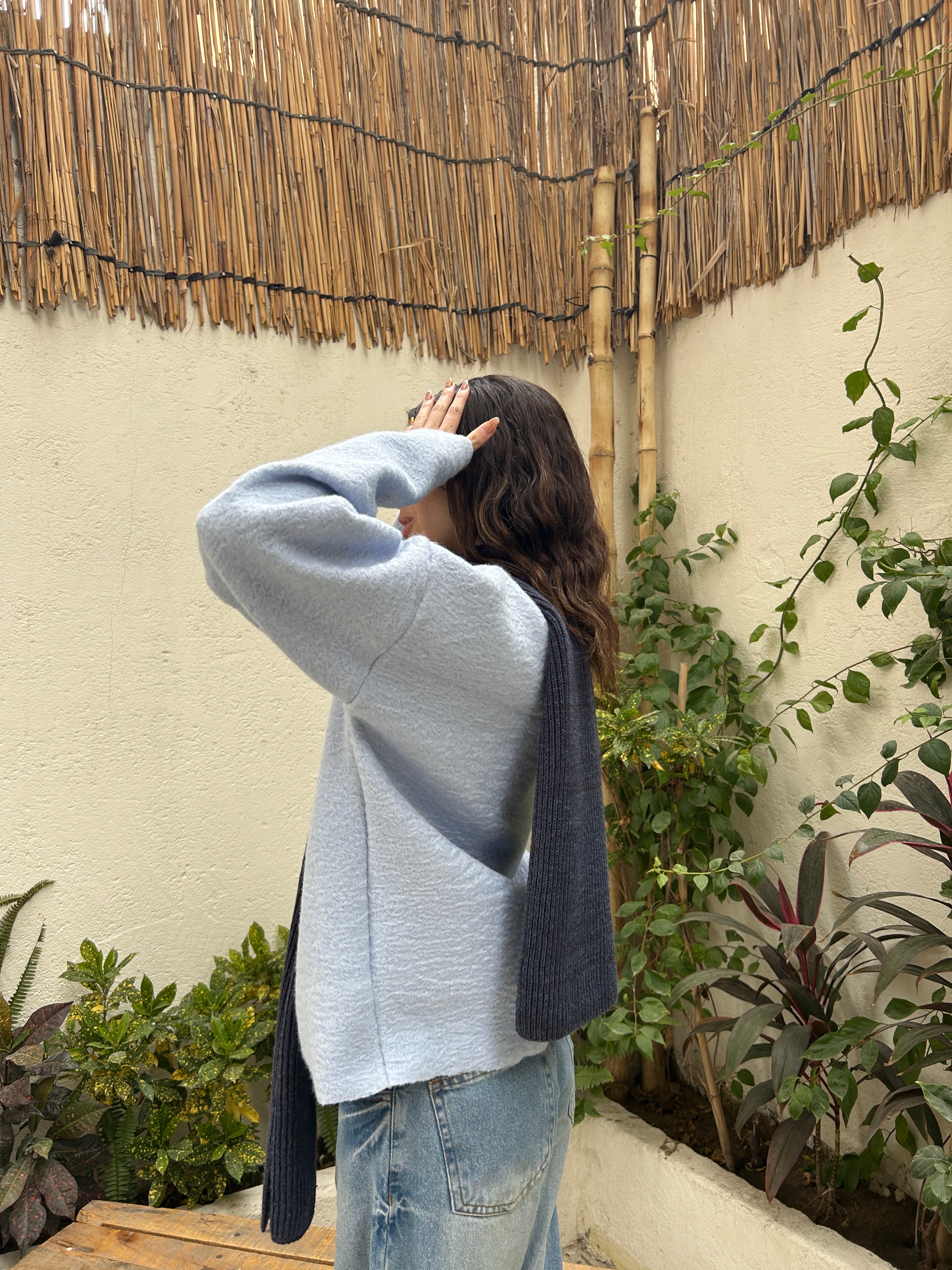 mohair fur-baby blue
